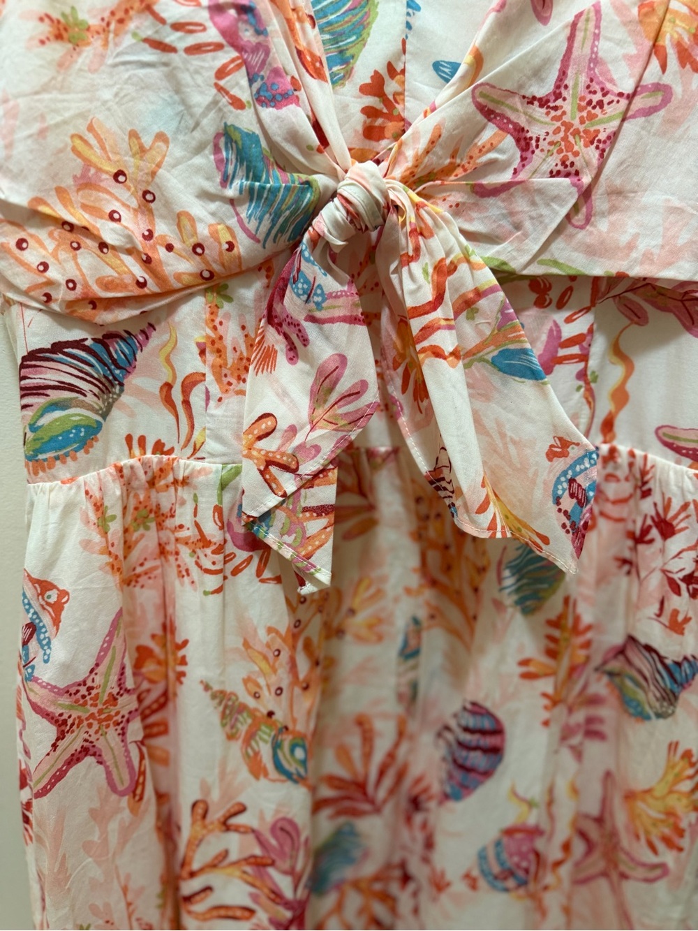 Taylor Women's Coral Under the Sea Floral Tie-Front Maxi Dress Size 14 NWT - Picture 3 of 11